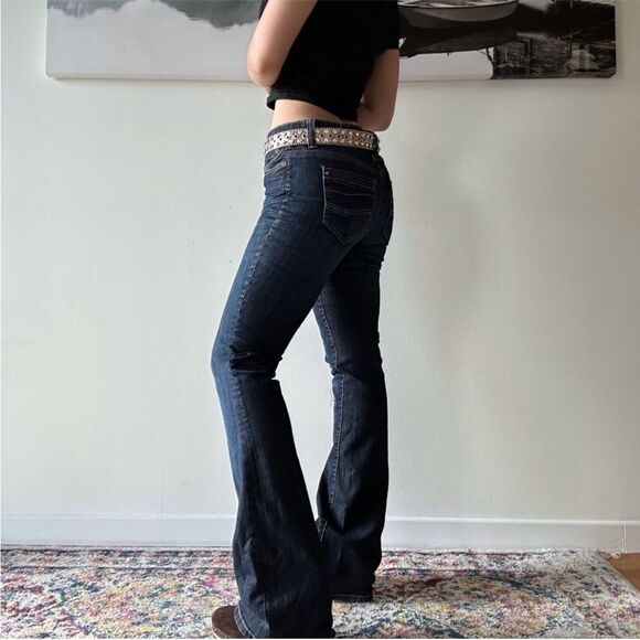 Y2K dark wash mid rise flared jeans by Nicole Benisti - Picture 7 of 7